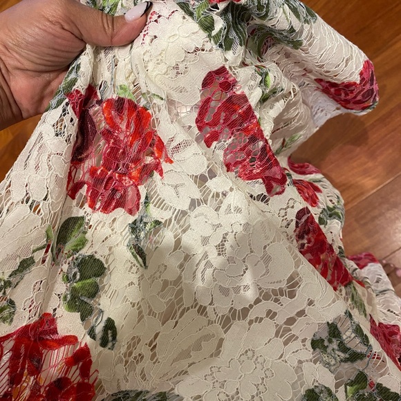 BCBG high low lace dress size medium with off shoulder detail - Picture 4 of 8